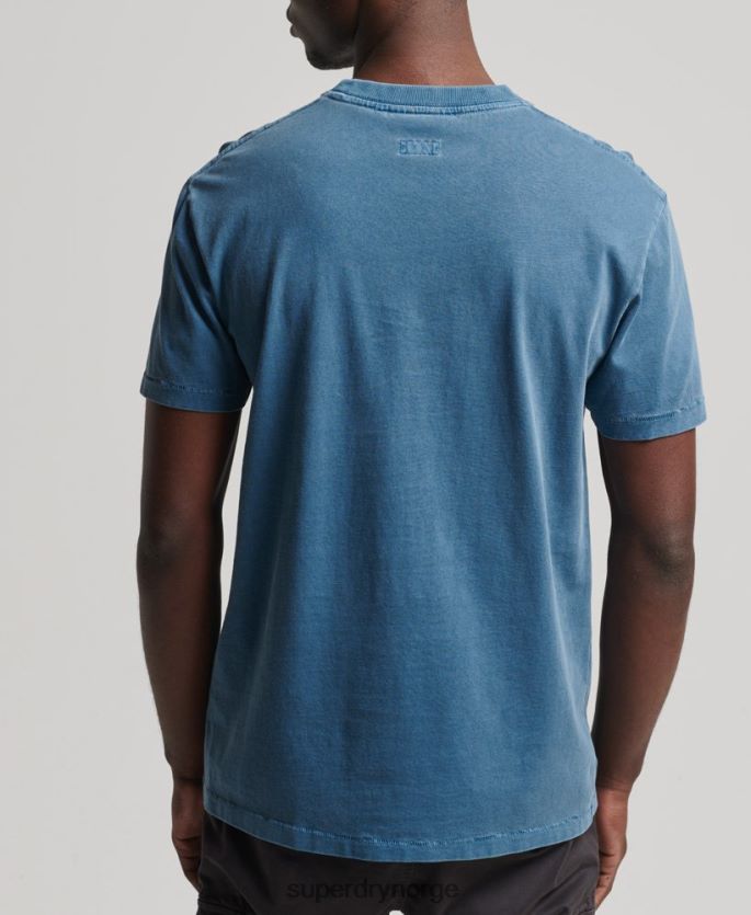 Superdry blå klær 86P46D4956 t-skjorte for vintage arbeidsklær i økologisk bomull menn