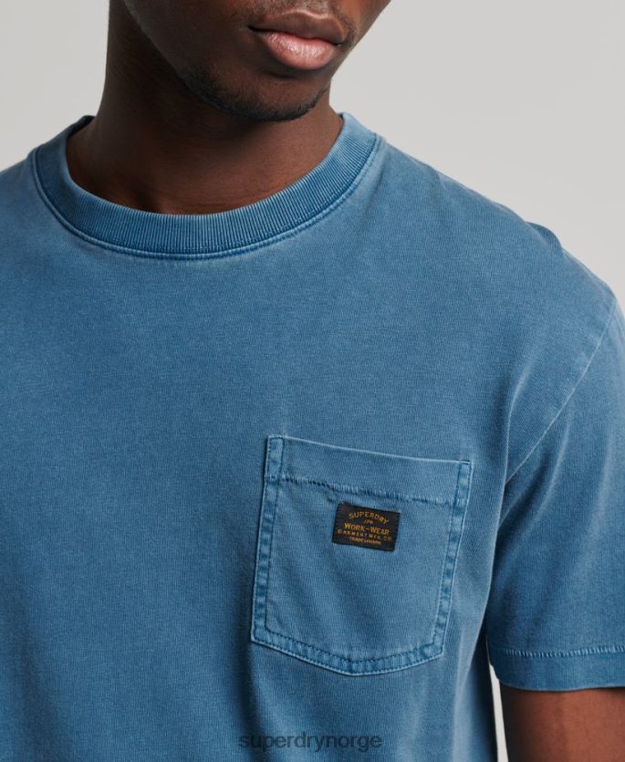 Superdry blå klær 86P46D4956 t-skjorte for vintage arbeidsklær i økologisk bomull menn