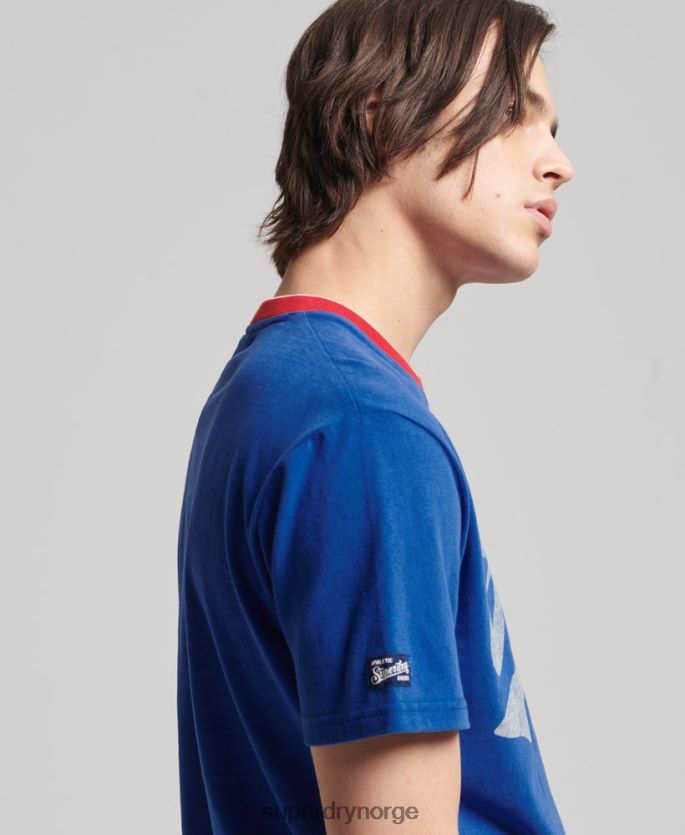 Superdry blå klær 86P46D4961 kollegial t-skjorte menn