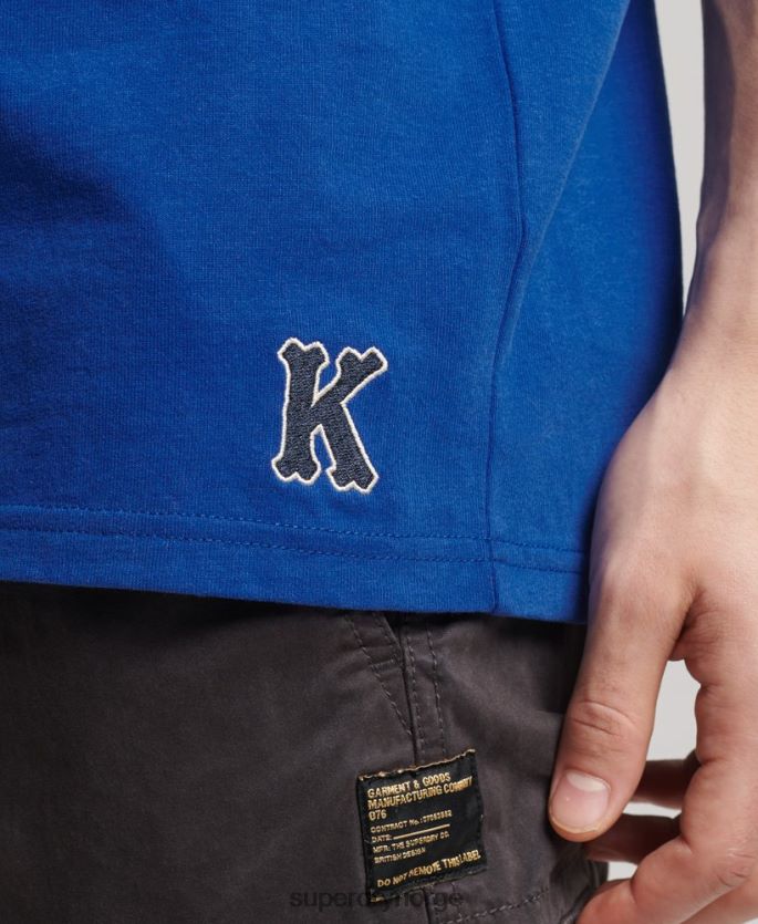 Superdry blå klær 86P46D4961 kollegial t-skjorte menn