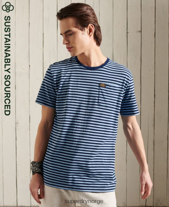 Superdry blå klær 86P46D4963 boho indigo t-skjorte i økologisk bomull menn