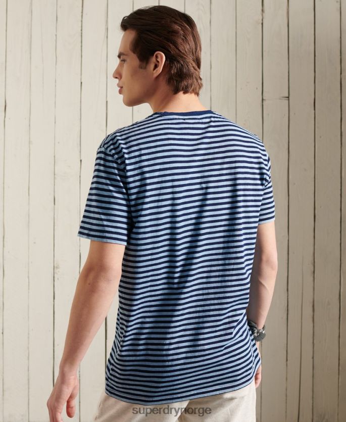 Superdry blå klær 86P46D4963 boho indigo t-skjorte i økologisk bomull menn