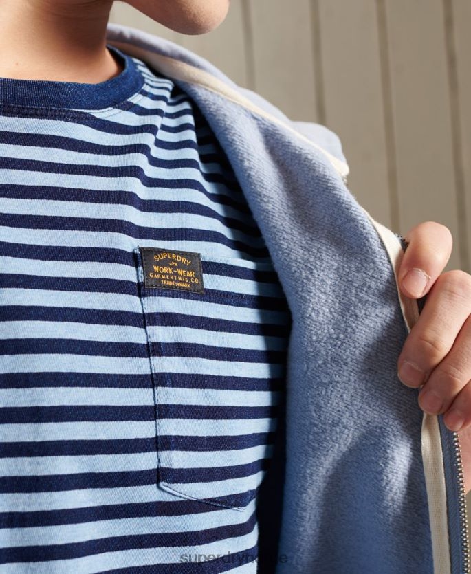 Superdry blå klær 86P46D4963 boho indigo t-skjorte i økologisk bomull menn