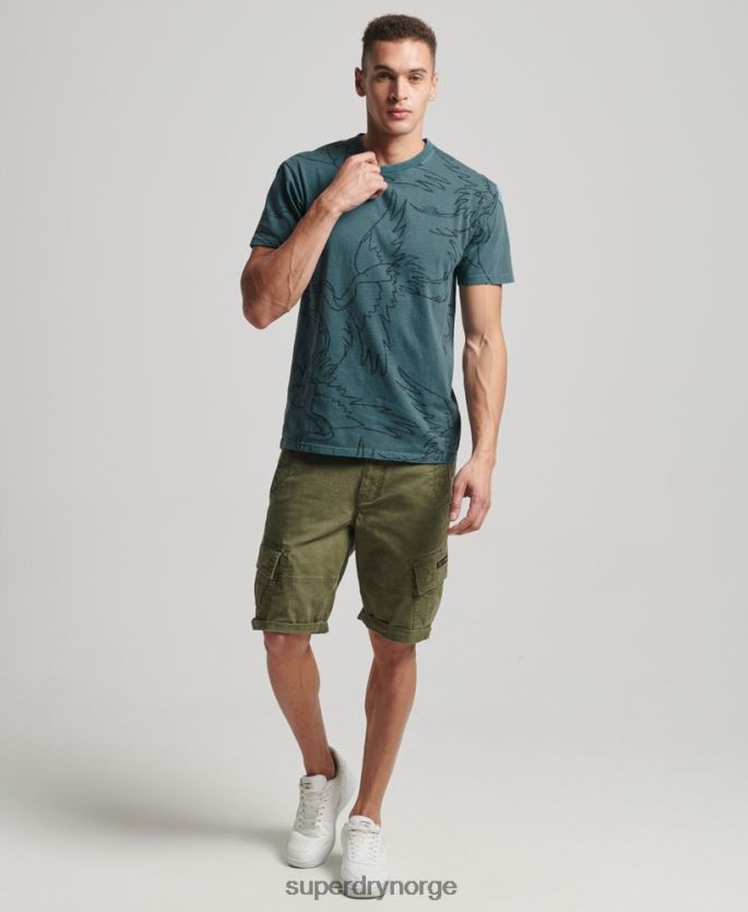 Superdry blå klær 86P46D50 overfarget t-skjorte med trykk menn
