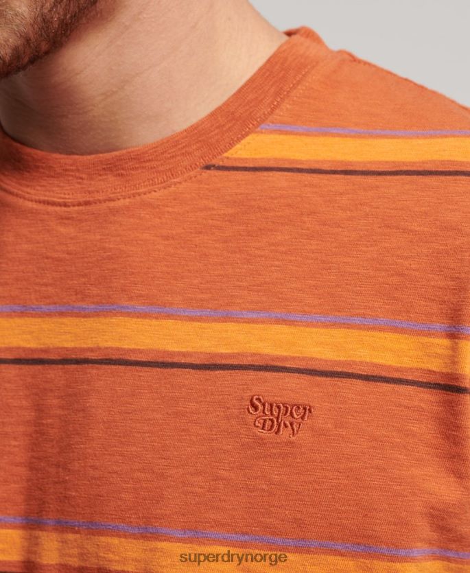 Superdry brun klær 86P46D1476 vintage teksturert stripetopp i økologisk bomull menn