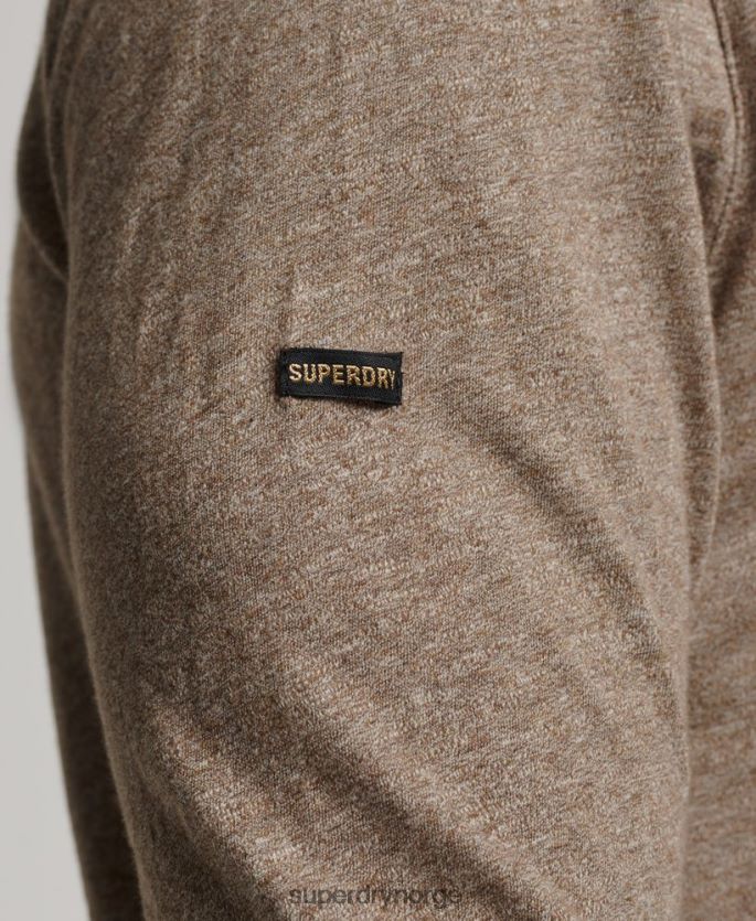 Superdry brun klær 86P46D1532 langermet slub jersey topp menn