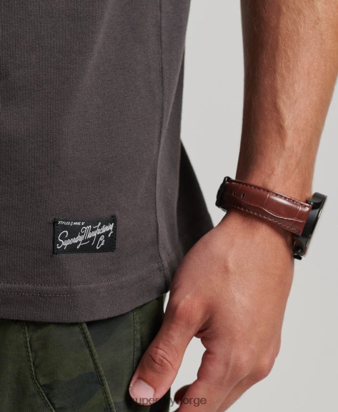 Superdry brun klær 86P46D4794 80-talls t-skjorte med logo med logo i sentrum menn
