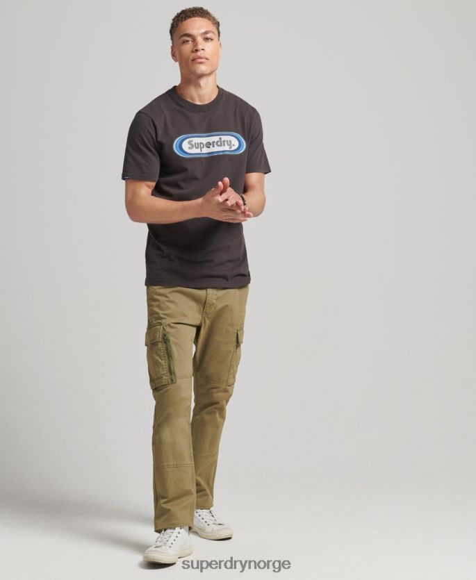 Superdry brun klær 86P46D4808 vintage trade tab t-skjorte menn