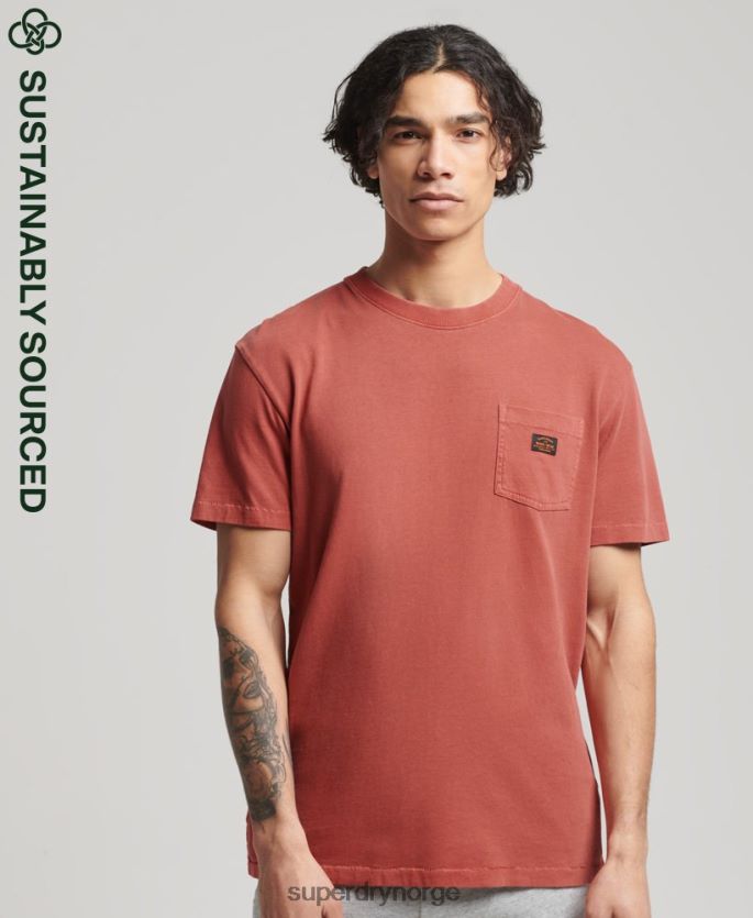 Superdry brun klær 86P46D4864 t-skjorte for vintage arbeidsklær i økologisk bomull menn