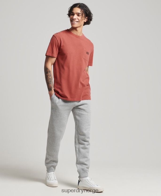 Superdry brun klær 86P46D4864 t-skjorte for vintage arbeidsklær i økologisk bomull menn