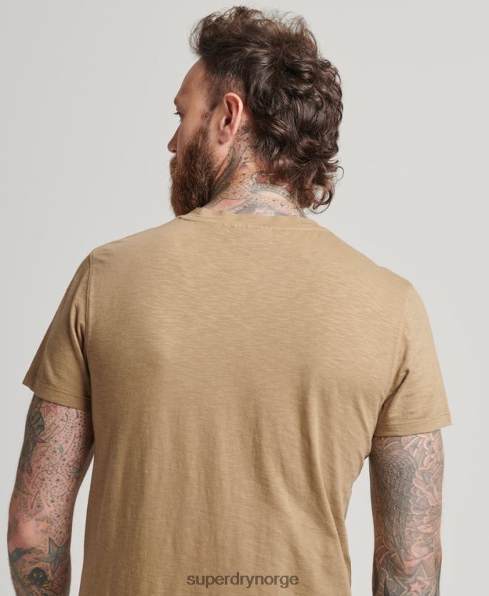 Superdry brun klær 86P46D4923 t-skjorte med v-hals menn
