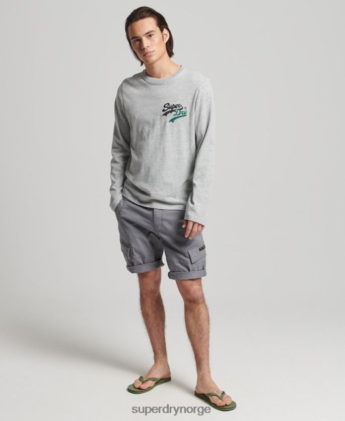 Superdry grå klær 86P46D1508 vintage logo interesse langermet topp menn