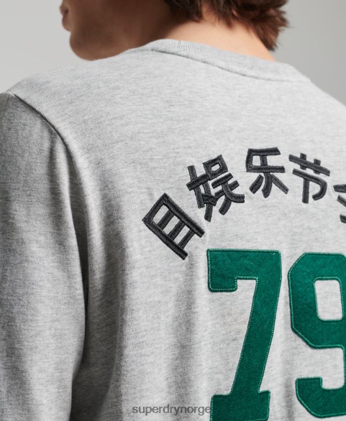Superdry grå klær 86P46D1508 vintage logo interesse langermet topp menn