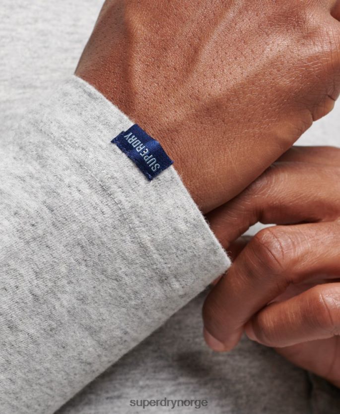 Superdry grå klær 86P46D1547 vintage logobrodert topp i økologisk bomull menn