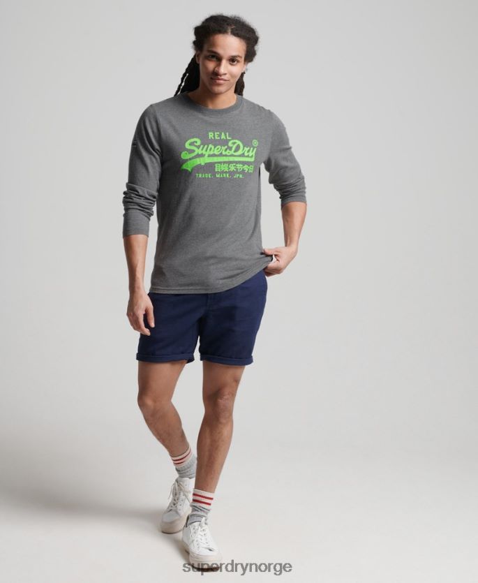 Superdry grå klær 86P46D1553 vintage logo amerikansk klassisk topp menn