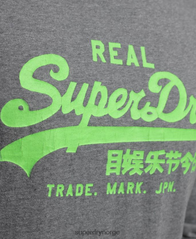 Superdry grå klær 86P46D1553 vintage logo amerikansk klassisk topp menn