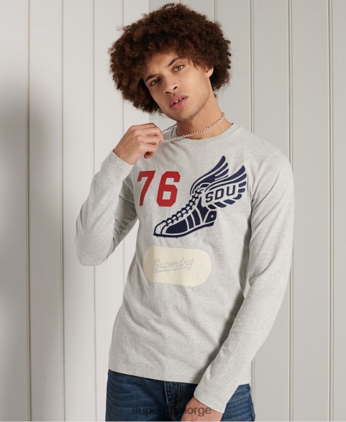 Superdry grå klær 86P46D1558 langermet overdye collegiate topp menn