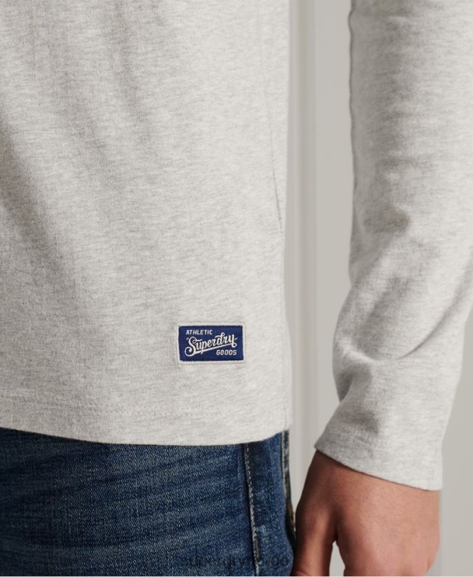 Superdry grå klær 86P46D1558 langermet overdye collegiate topp menn