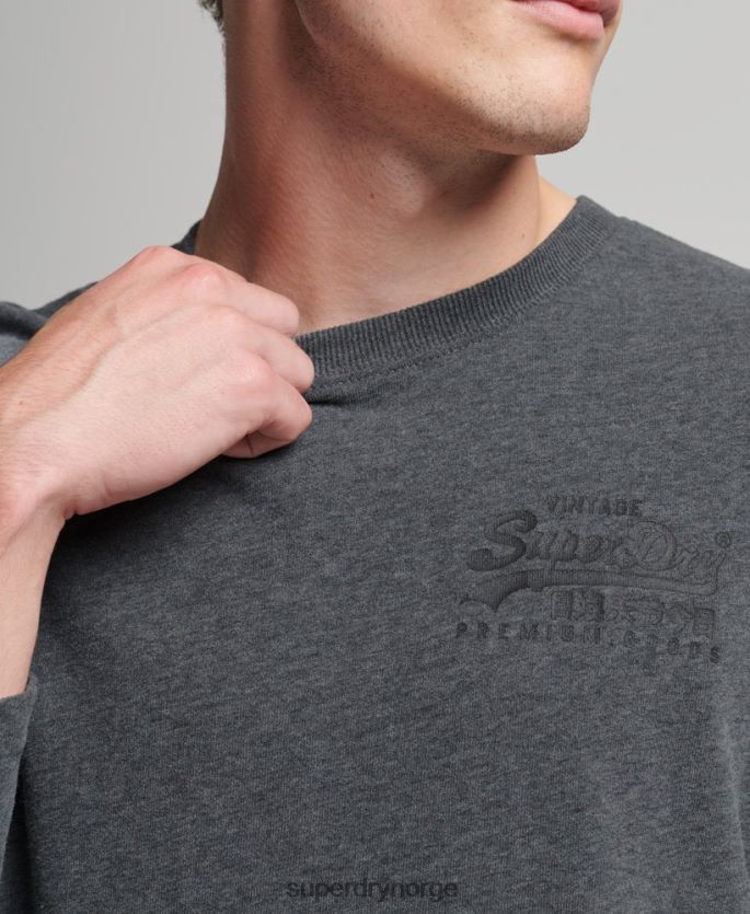 Superdry grå klær 86P46D1564 vintage-logo med lang ermet topp menn