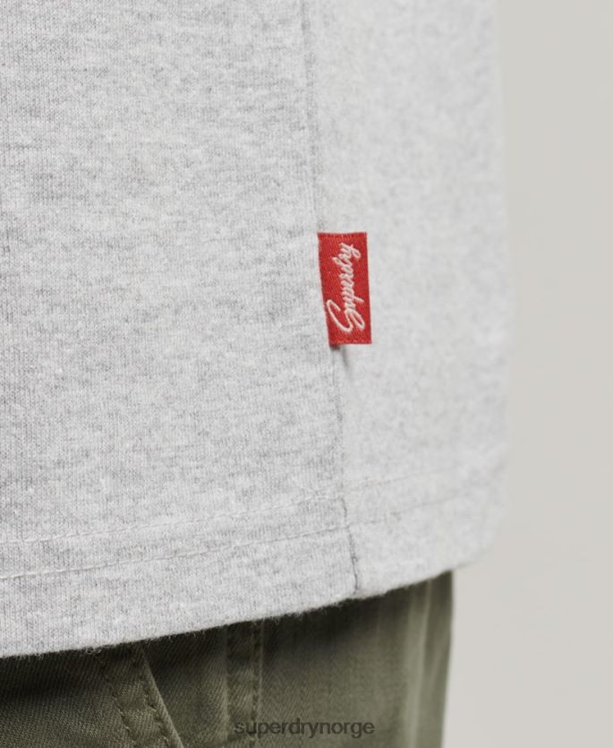 Superdry grå klær 86P46D4855 t-skjorte med preget skriftstil menn