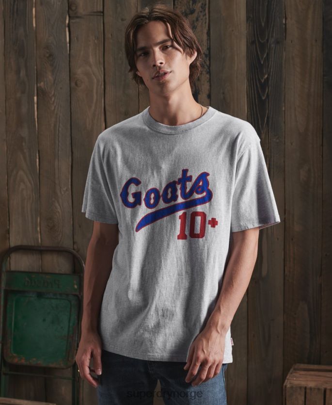 Superdry grå klær 86P46D4979 begrenset opplag tørr varsity t-skjorte menn