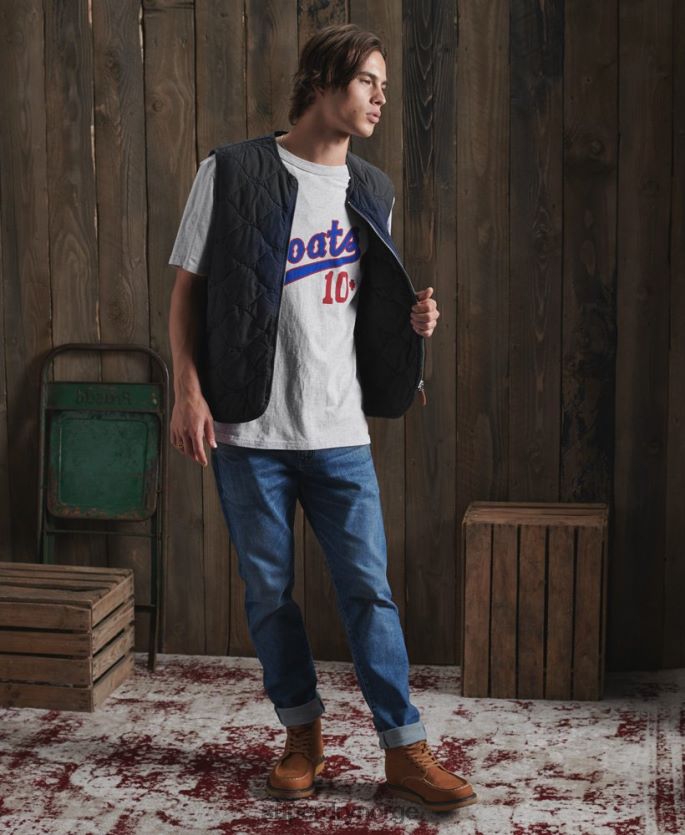 Superdry grå klær 86P46D4979 begrenset opplag tørr varsity t-skjorte menn