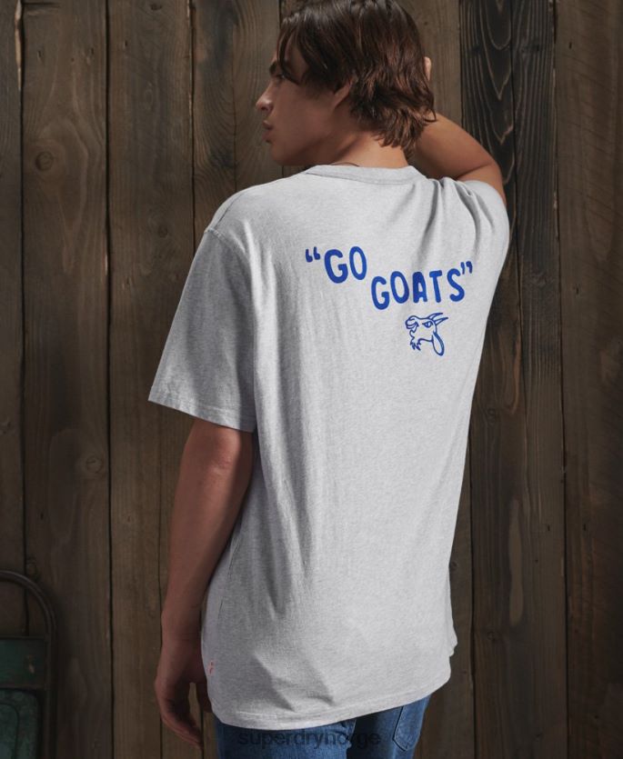 Superdry grå klær 86P46D4979 begrenset opplag tørr varsity t-skjorte menn