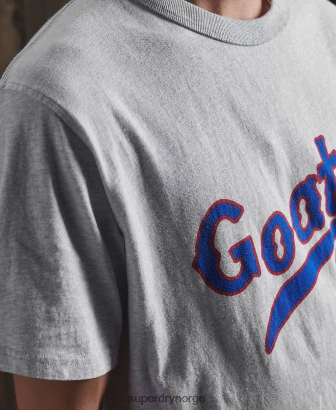 Superdry grå klær 86P46D4979 begrenset opplag tørr varsity t-skjorte menn