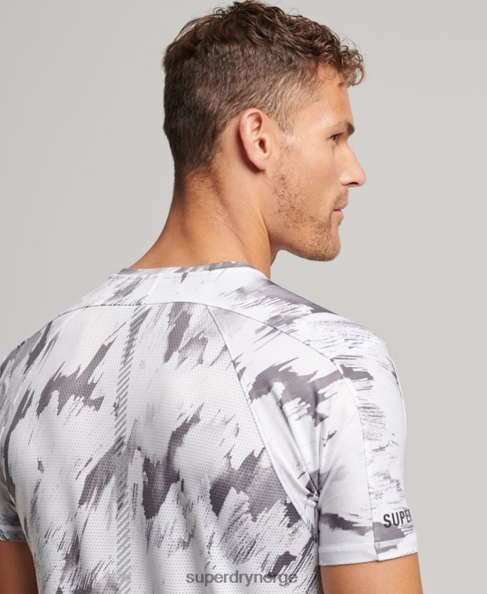 Superdry grå klær 86P46D5394 løpe kortermet t-skjorte menn
