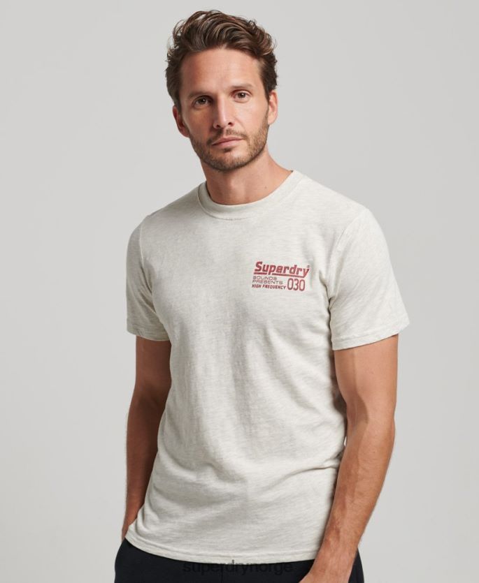 Superdry grå klær 86P46D6359 vintage plateselskap t-skjorte menn
