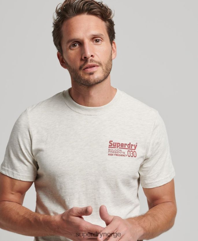Superdry grå klær 86P46D6359 vintage plateselskap t-skjorte menn