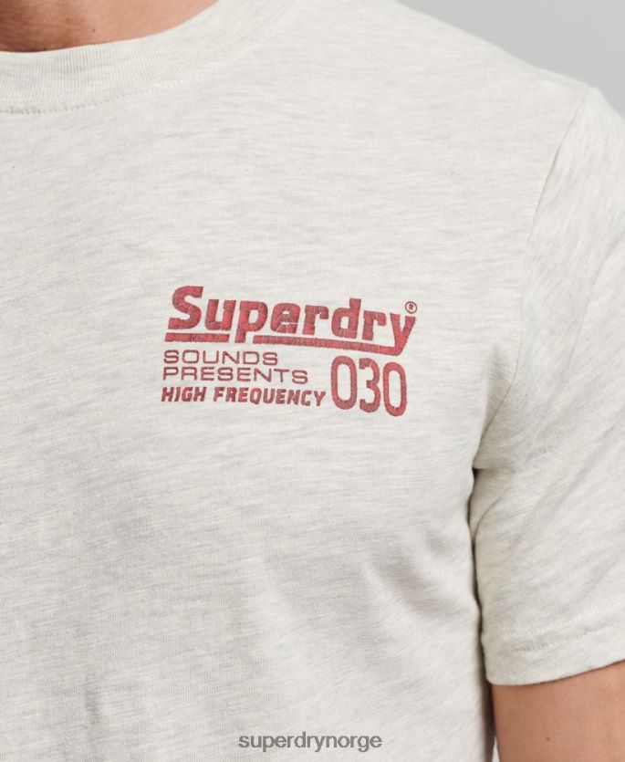Superdry grå klær 86P46D6359 vintage plateselskap t-skjorte menn