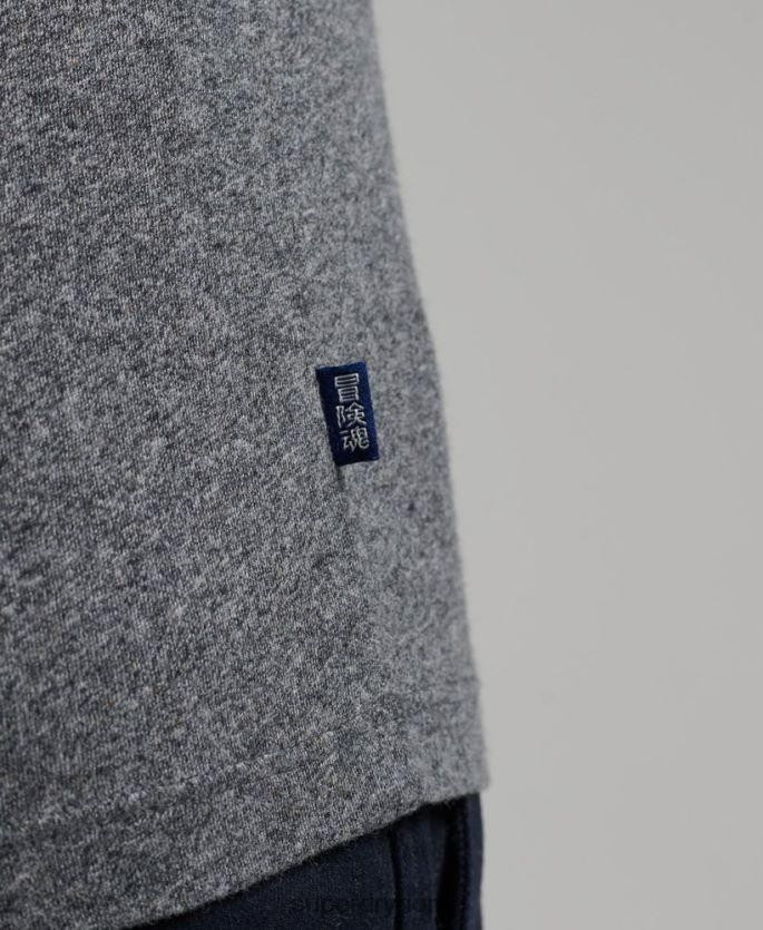 Superdry grå klær 86P46D6401 vintage logobrodert topp i økologisk bomull menn