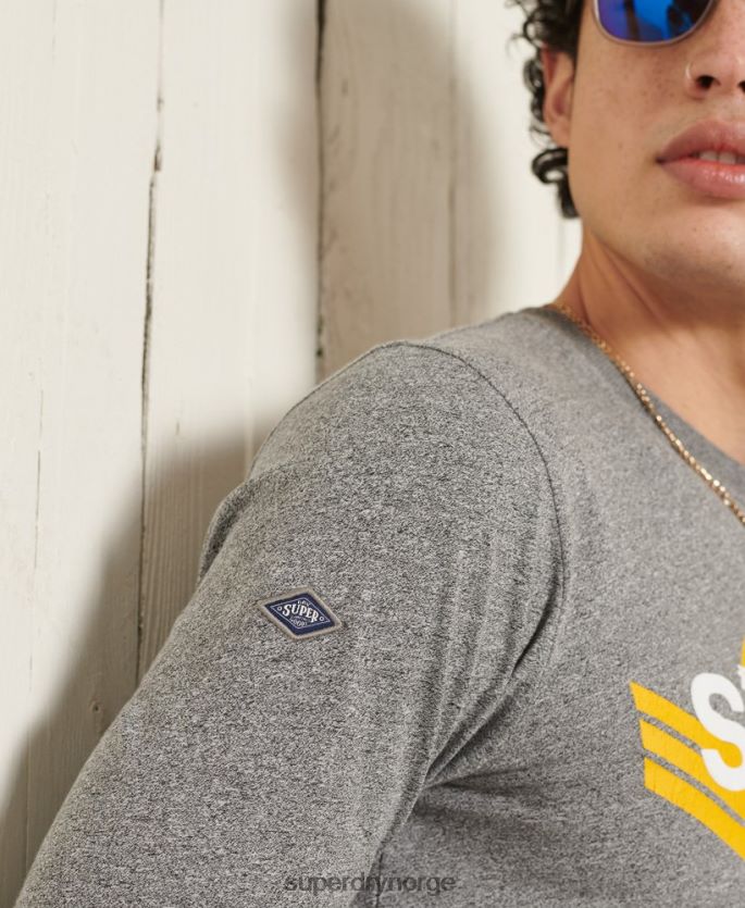 Superdry grå klær 86P46D6462 kjernelogo cali langermet topp menn
