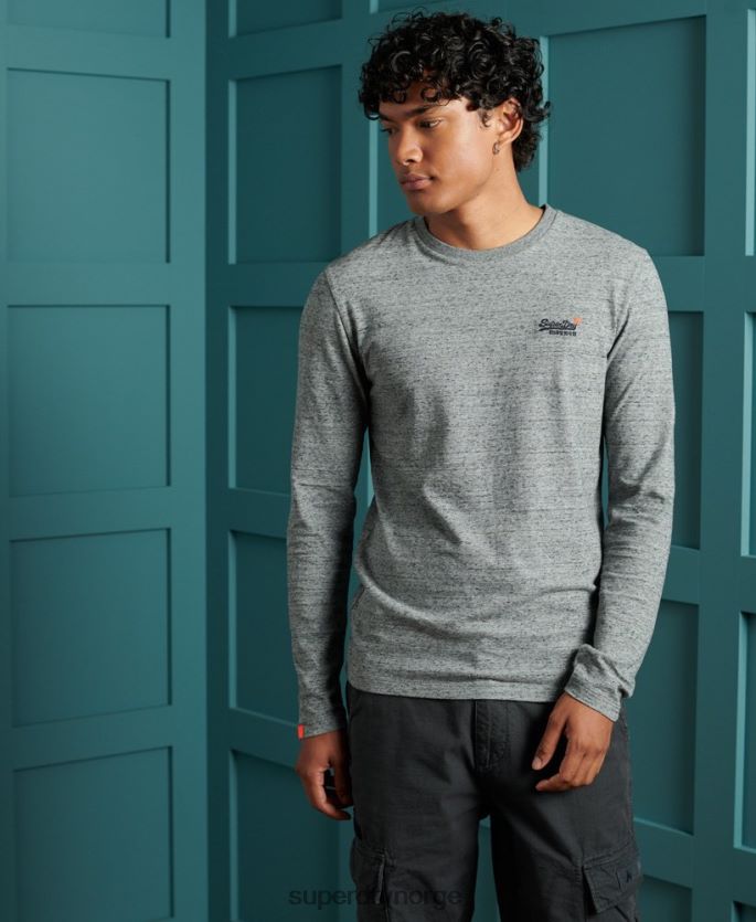 Superdry grå klær 86P46D6477 vintage broderi-t-skjorte i økologisk bomull menn