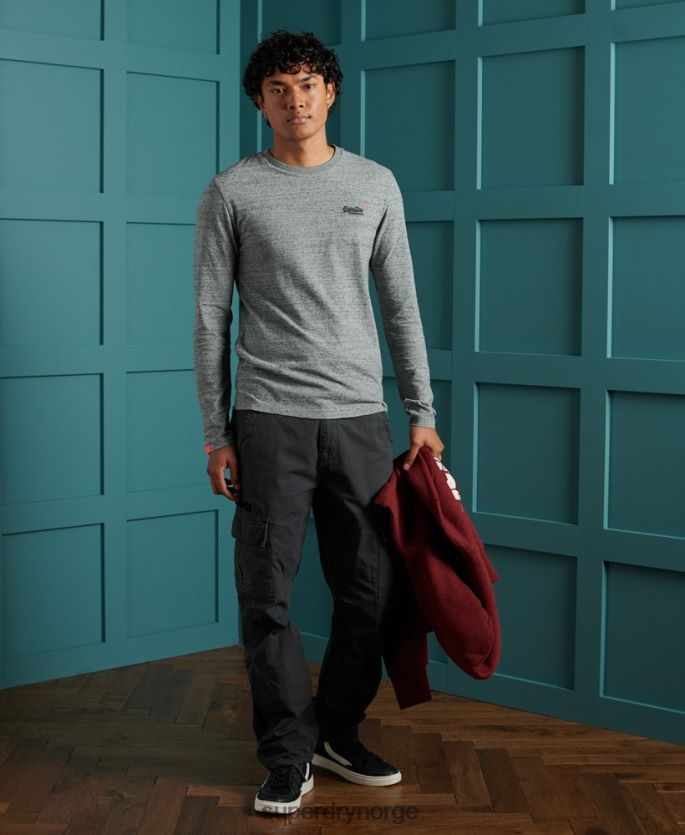 Superdry grå klær 86P46D6477 vintage broderi-t-skjorte i økologisk bomull menn