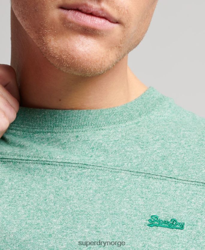 Superdry grønn klær 86P46D1456 vintage-logo-quarterback-topp i økologisk bomull menn
