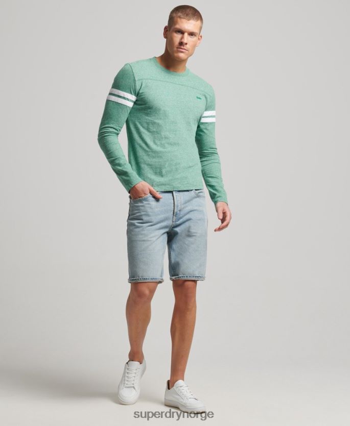 Superdry grønn klær 86P46D1456 vintage-logo-quarterback-topp i økologisk bomull menn