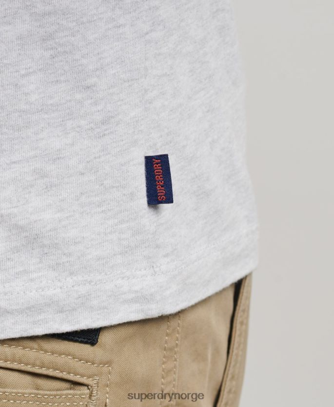 Superdry grønn klær 86P46D1464 essensiell langermet baseballtopp i økologisk bomull menn