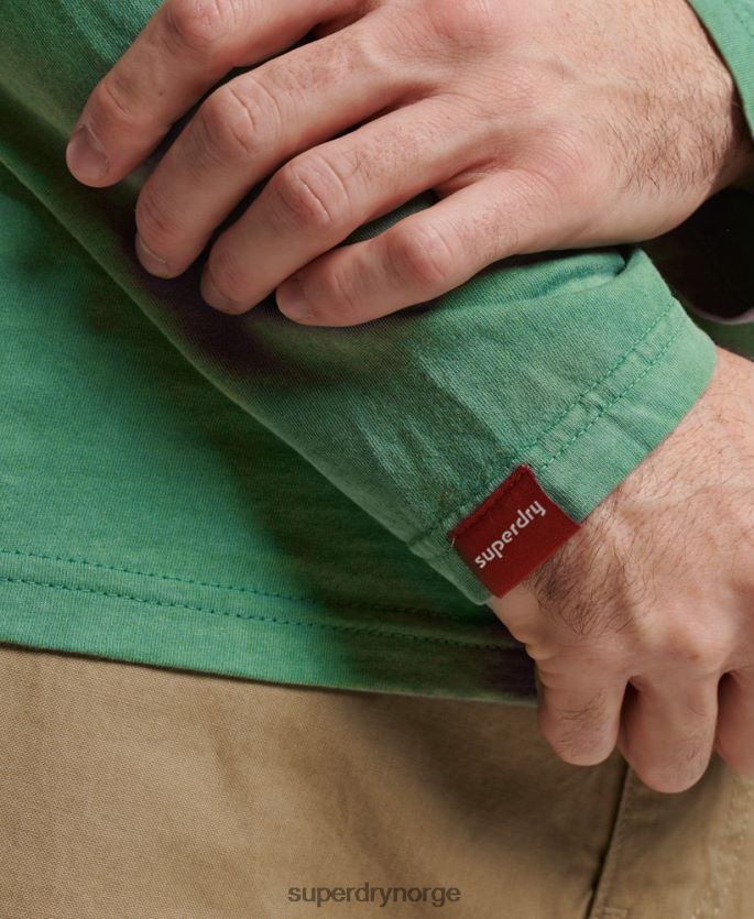 Superdry grønn klær 86P46D1507 vintage logo neon langermet topp menn