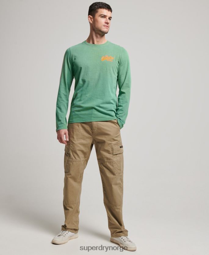 Superdry grønn klær 86P46D1507 vintage logo neon langermet topp menn