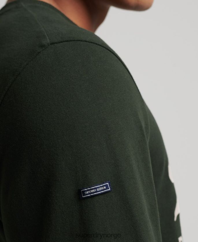 Superdry grønn klær 86P46D1555 vintage-logo med lang ermet topp menn