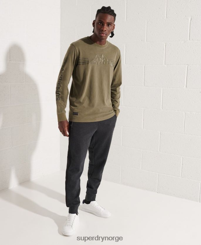 Superdry grønn klær 86P46D1576 ekspedisjon grafisk langermet topp menn