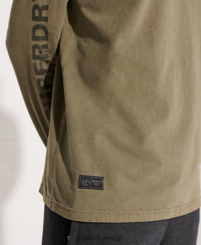 Superdry grønn klær 86P46D1576 ekspedisjon grafisk langermet topp menn