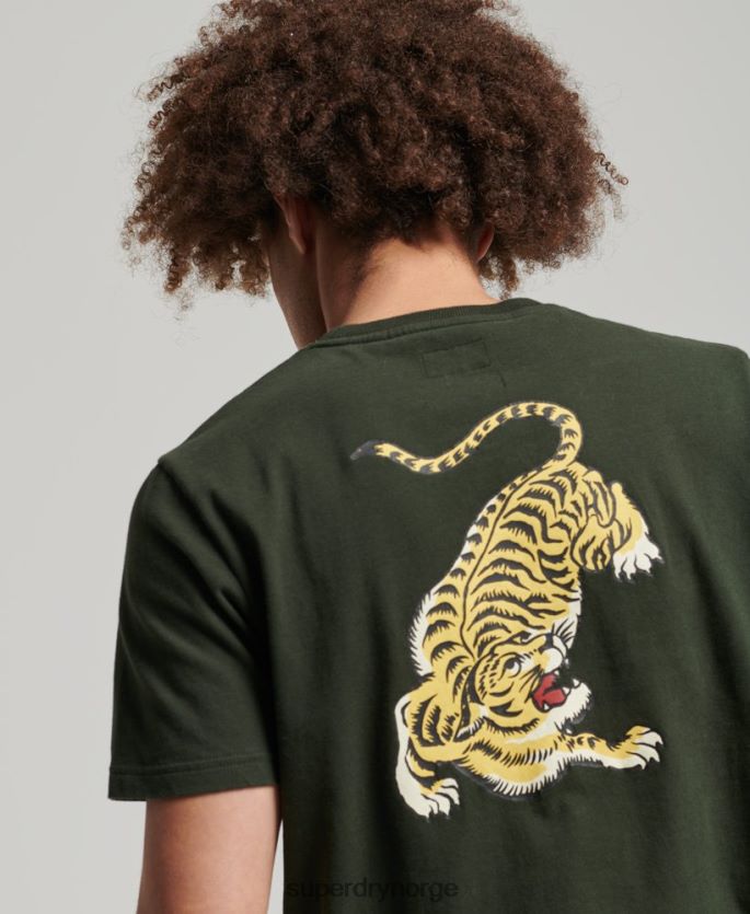 Superdry grønn klær 86P46D4795 vintage logo narrativ t-skjorte menn