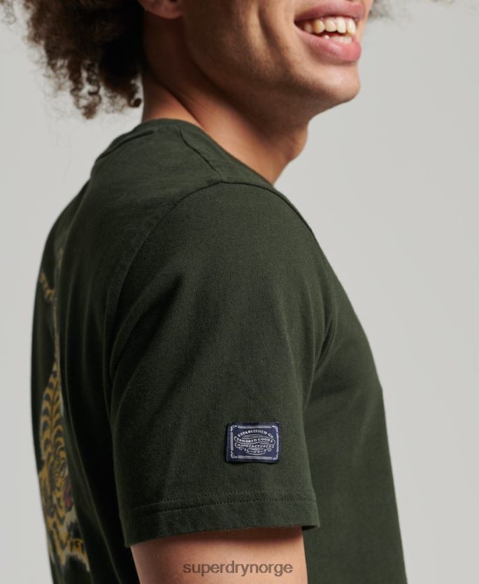 Superdry grønn klær 86P46D4795 vintage logo narrativ t-skjorte menn