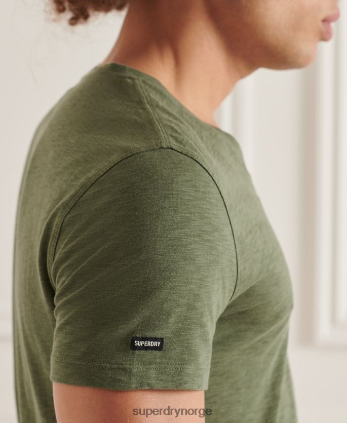 Superdry grønn klær 86P46D4846 t-skjorte med v-hals i økologisk bomull menn