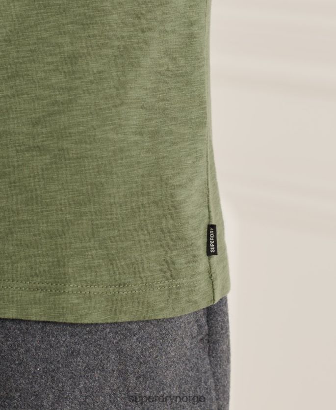 Superdry grønn klær 86P46D4846 t-skjorte med v-hals i økologisk bomull menn