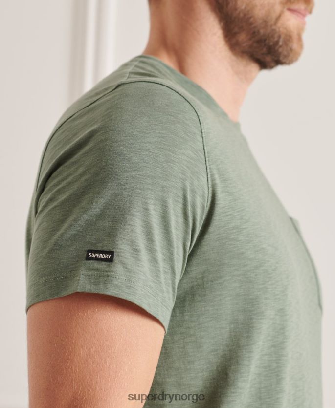Superdry grønn klær 86P46D4879 t-skjorte med rund hals i økologisk bomull menn