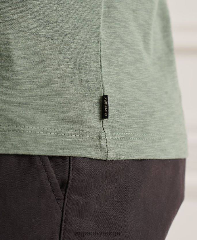 Superdry grønn klær 86P46D4879 t-skjorte med rund hals i økologisk bomull menn